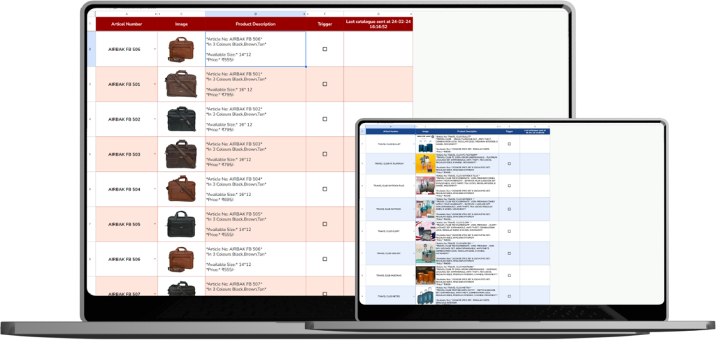 Google sheet to what's app